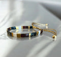 Bracelet Miyuki Tila Ajustable – Fil de Soie Doré & Perles Plaquées Or 24 Carats (Copie) - Lagaleriepoetique