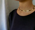 Collier Miyuki Tila plaqué or 24k – collier bohème chic graphique – acier inoxydable - Lagaleriepoetique