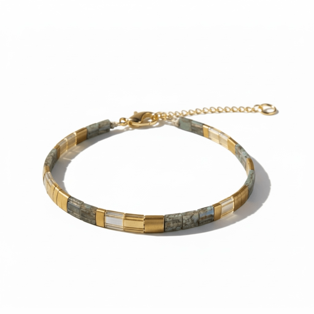 Collier Miyuki Tila plaqué or 24k – collier bohème chic graphique – acier inoxydable (Copie) - Lagaleriepoetique