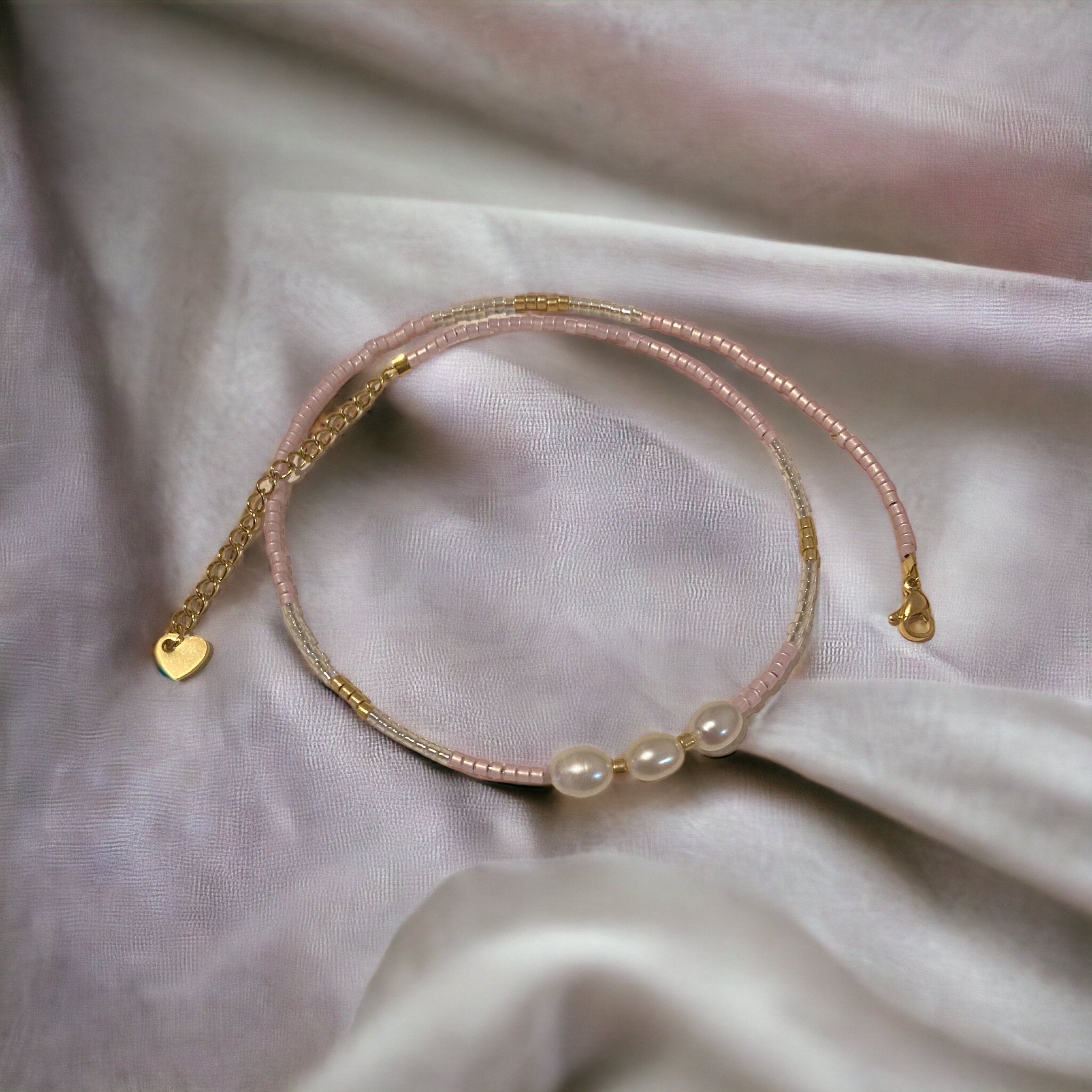 Collier perles Miyuki plaqué or 24k – collier fin bohème chic – acier inoxydable - Lagaleriepoetique