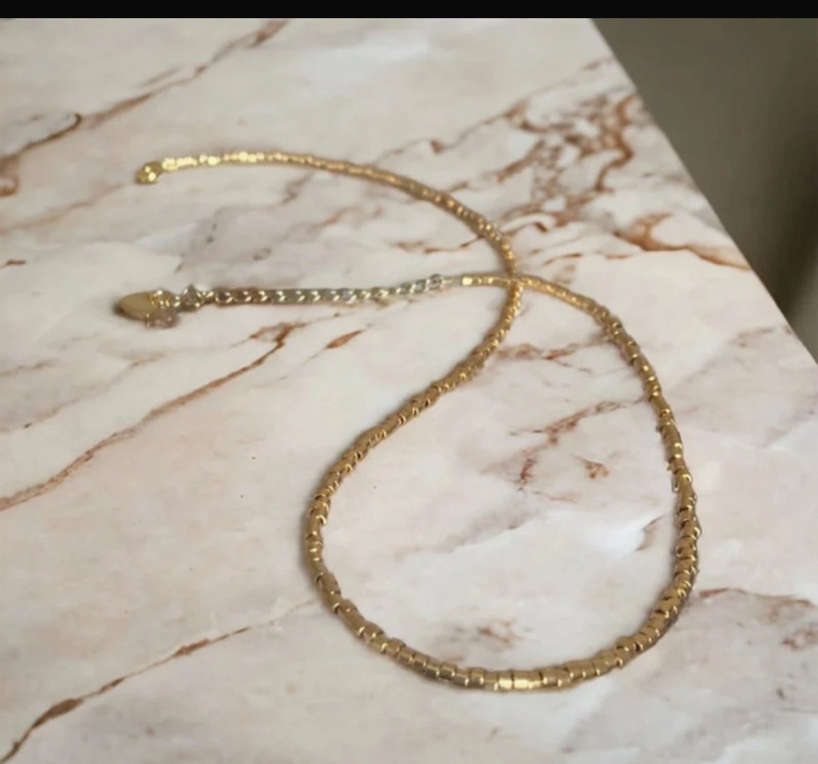 Collier perles Miyuki plaqué or 24k – collier fin bohème chic – acier inoxydable - Lagaleriepoetique