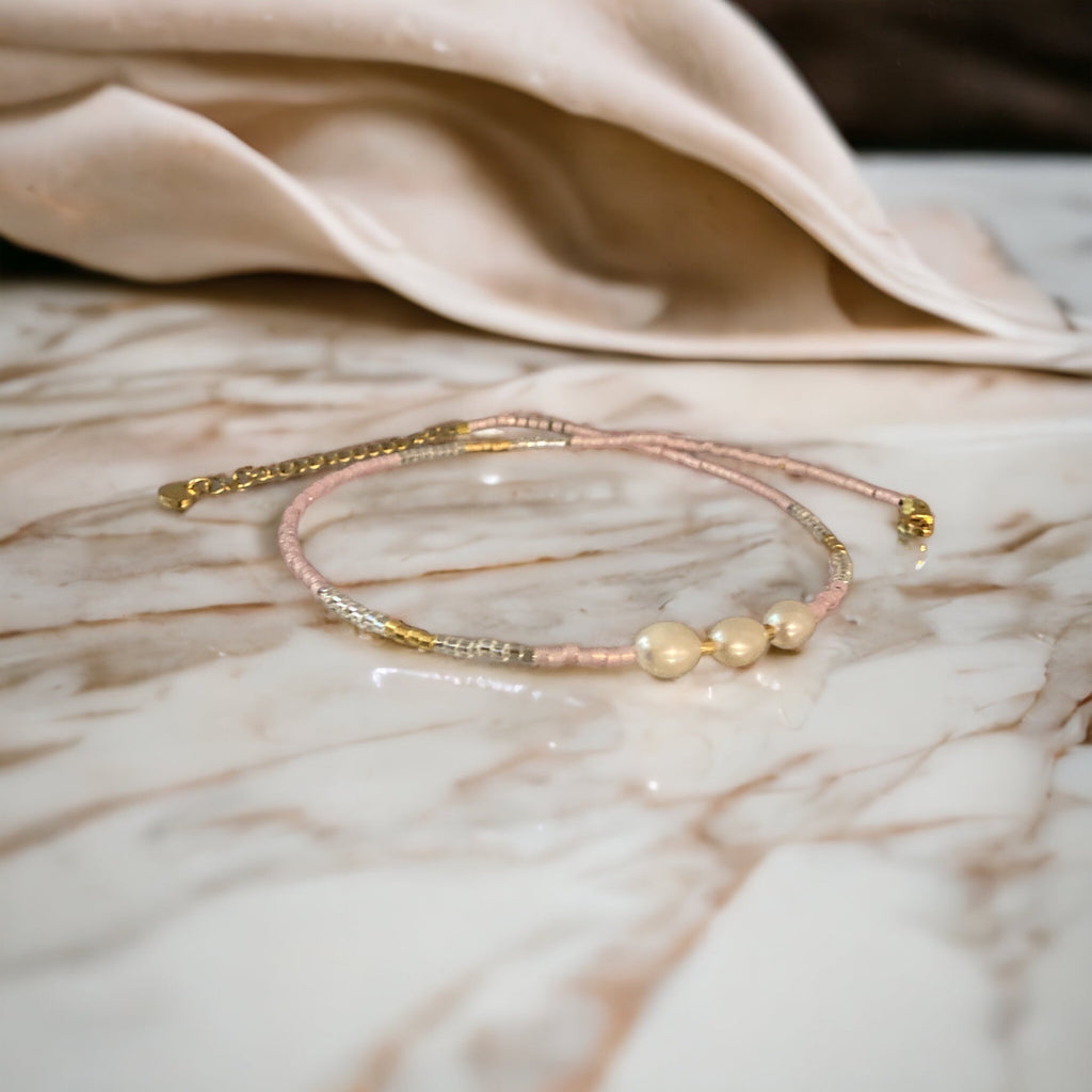 Collier perles Miyuki plaqué or 24k – collier fin bohème chic – acier inoxydable - Lagaleriepoetique