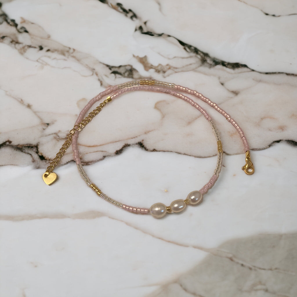 Collier perles Miyuki plaqué or 24k – collier fin bohème chic – acier inoxydable - Lagaleriepoetique