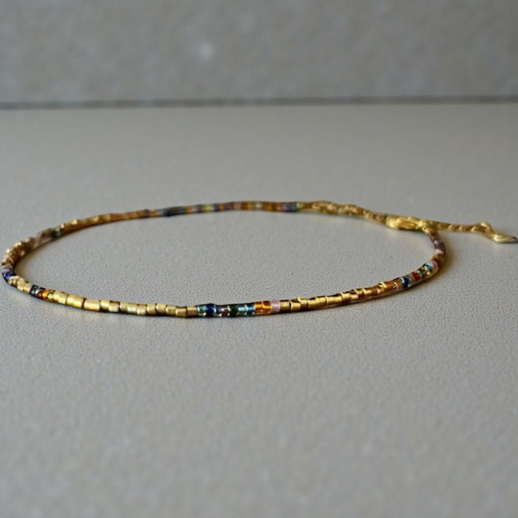 Collier perles Miyuki plaqué or 24k – collier fin bohème chic – acier inoxydable - Lagaleriepoetique