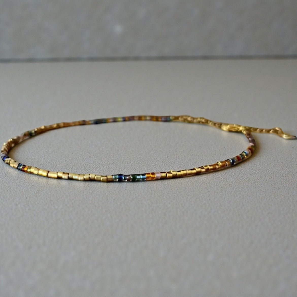 Collier perles Miyuki plaqué or 24k – collier fin bohème chic – acier inoxydable - Lagaleriepoetique