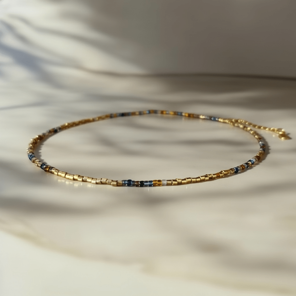 Collier perles Miyuki plaqué or 24k – collier fin bohème chic – acier inoxydable - Lagaleriepoetique