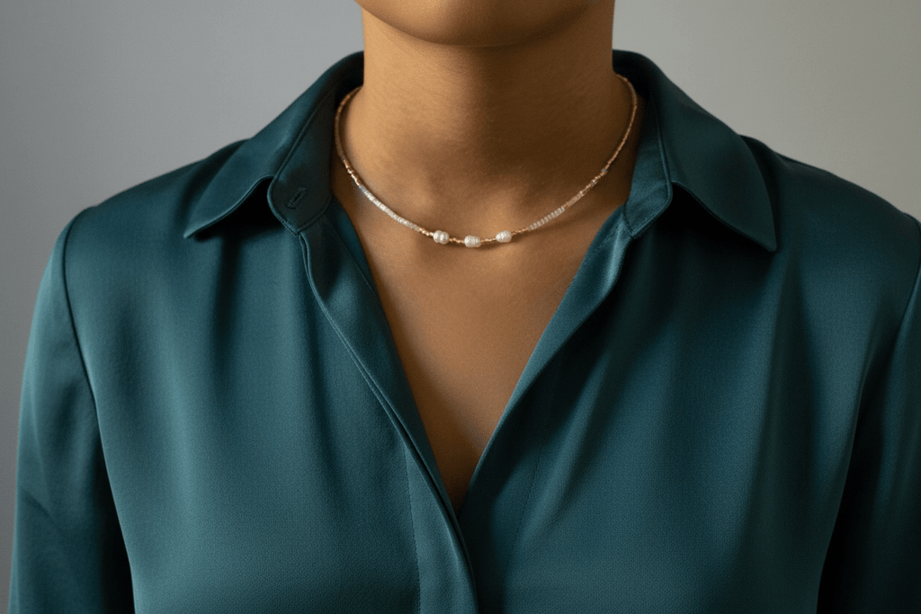 Collier perles Miyuki plaqué or 24k – collier fin bohème chic – acier inoxydable - Lagaleriepoetique