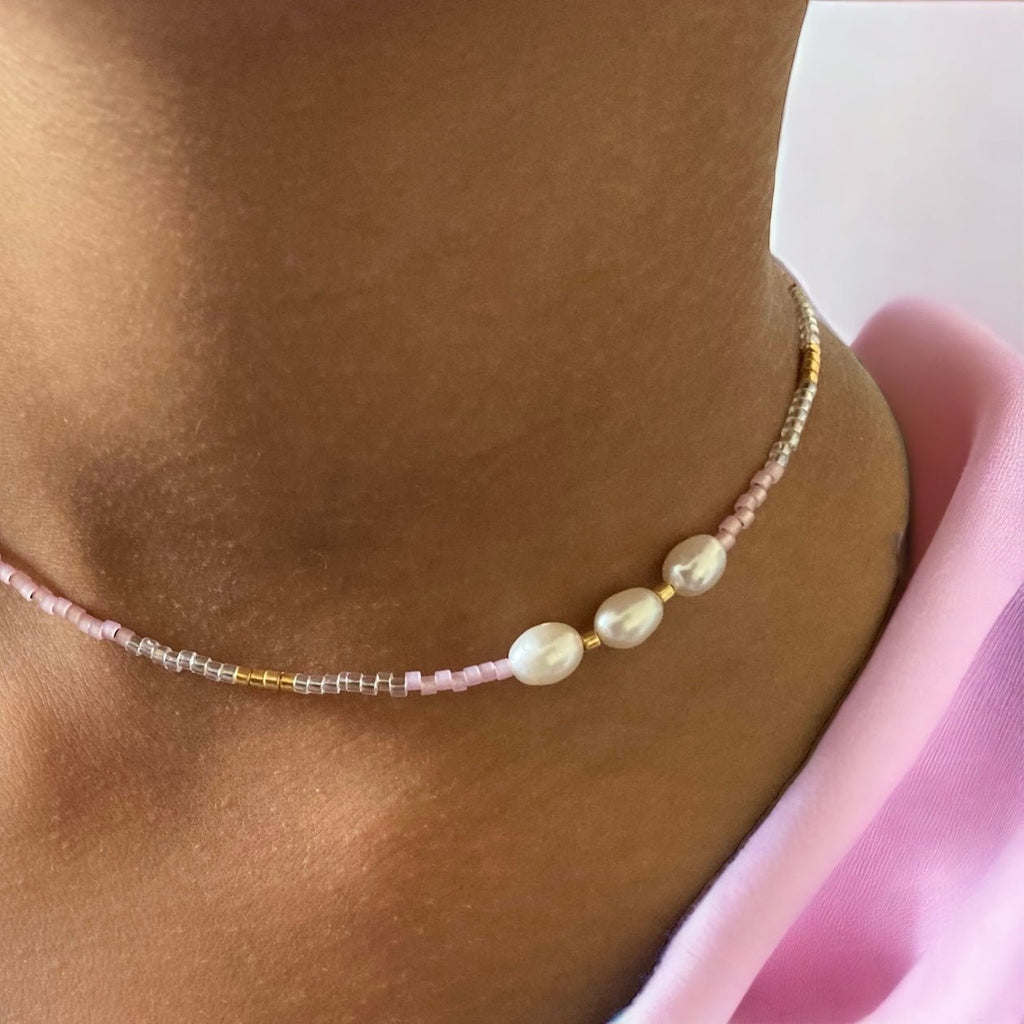 Collier perles Miyuki plaqué or 24k – collier fin bohème chic – acier inoxydable - Lagaleriepoetique