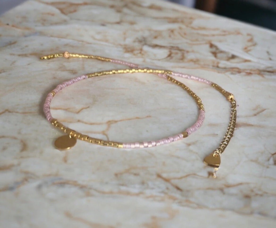 Collier Ras du Cou Artisanal – Perles Miyuki & Plaqué Or 24 Carats - Lagaleriepoetique