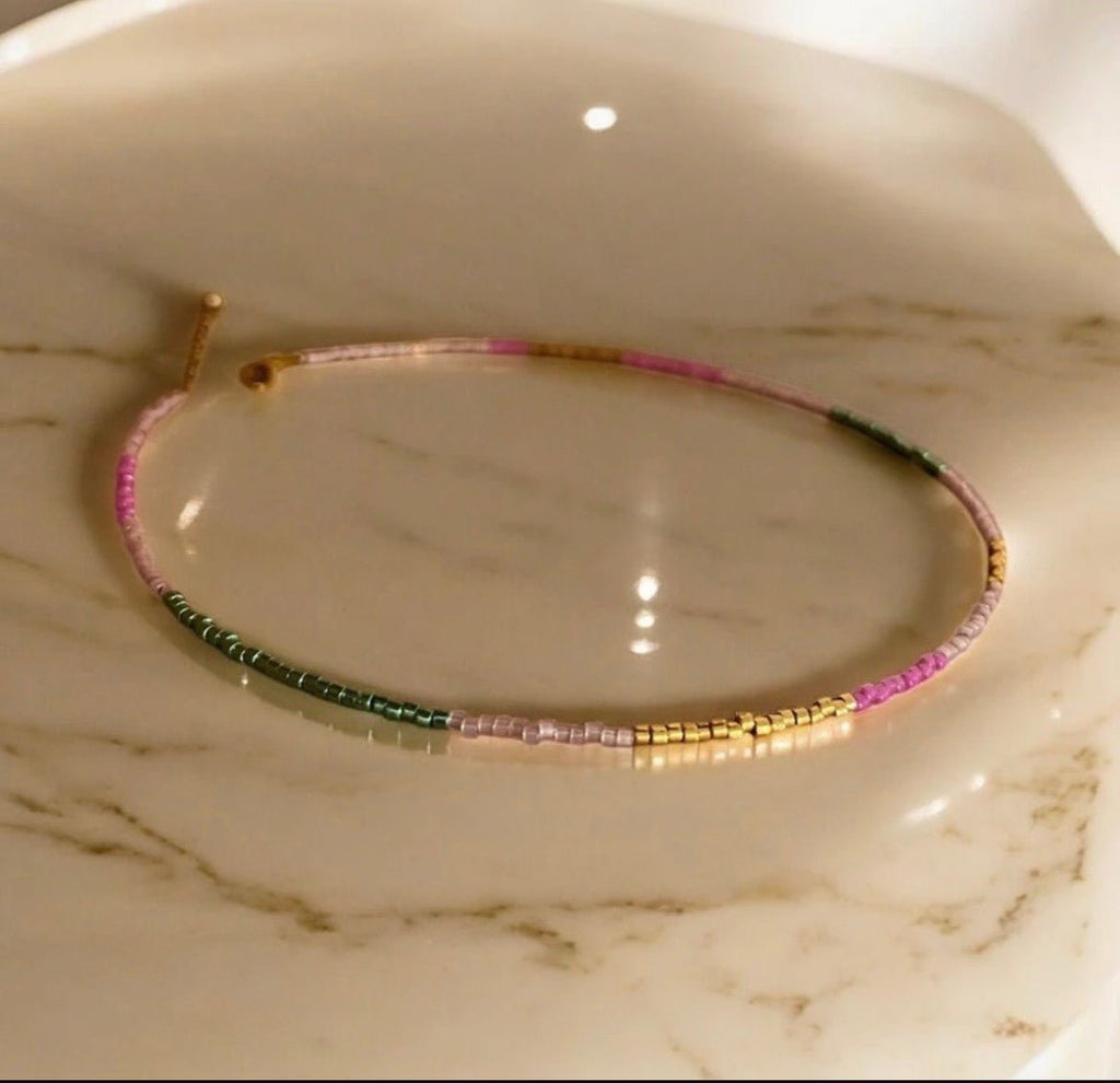 Collier Ras du Cou Artisanal – Perles Miyuki & Plaqué Or 24 Carats - Lagaleriepoetique